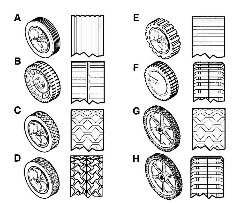 Wheels And Tires Diagram and Parts List for 22256A 1997 Briggs and Stratton Lawn Mower